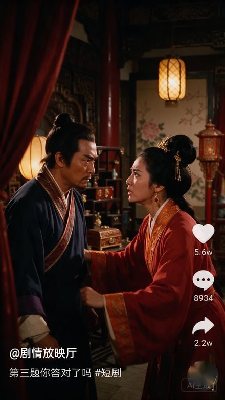 寓言带货片效果示意:古装影棚叙事竖屏