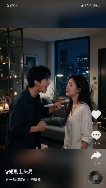 竖屏短剧效果示意:都市冲突剧情竖屏