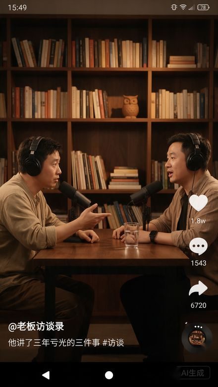 长视频转短视频效果示意:访谈切片竖屏